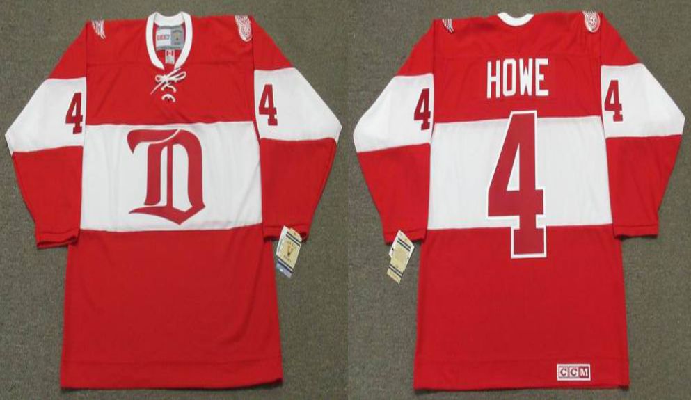 2019 Men Detroit Red Wings 4 Howe Red CCM NHL jerseys